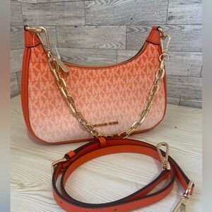 Michael Kors Poppy/Orange Ombre Medium Cora Pouchette
